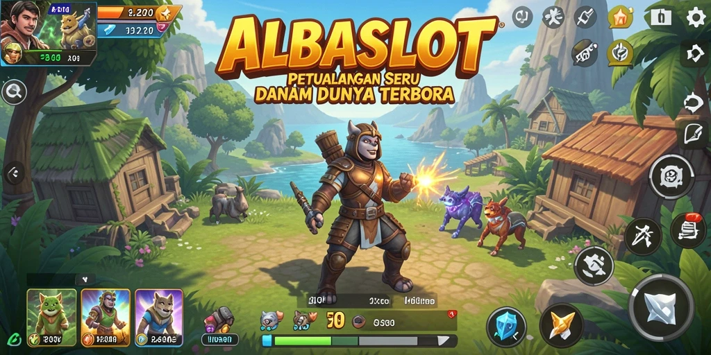 Tampilan gameplay Open World yang memukau dalam ALBASLOT.