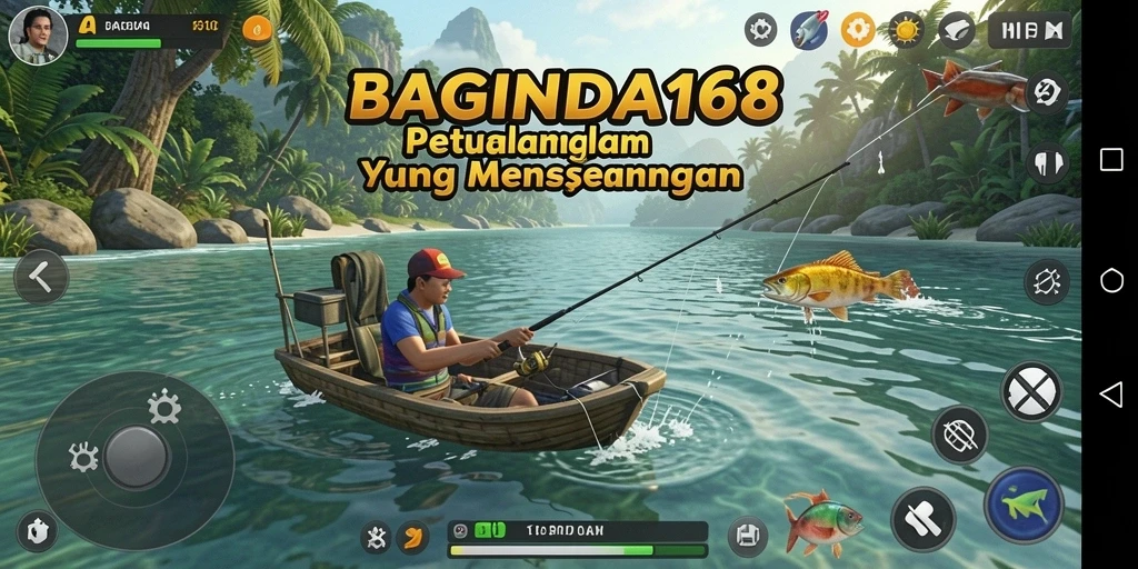 Tampilan gameplay menarik dari BAGINDA168 yang menggambarkan aksi memancing.