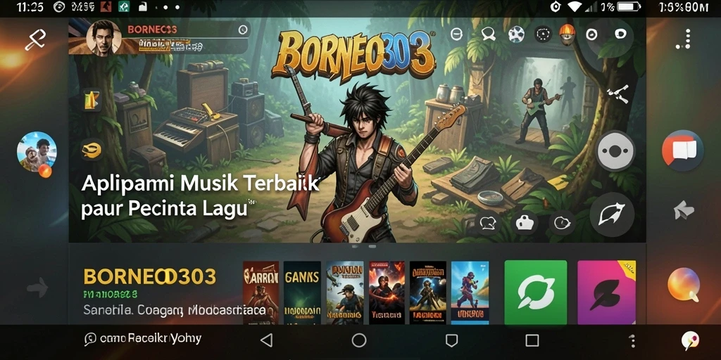Tampilan gameplay seru dengan berbagai tantangan musik di BORNEO303.