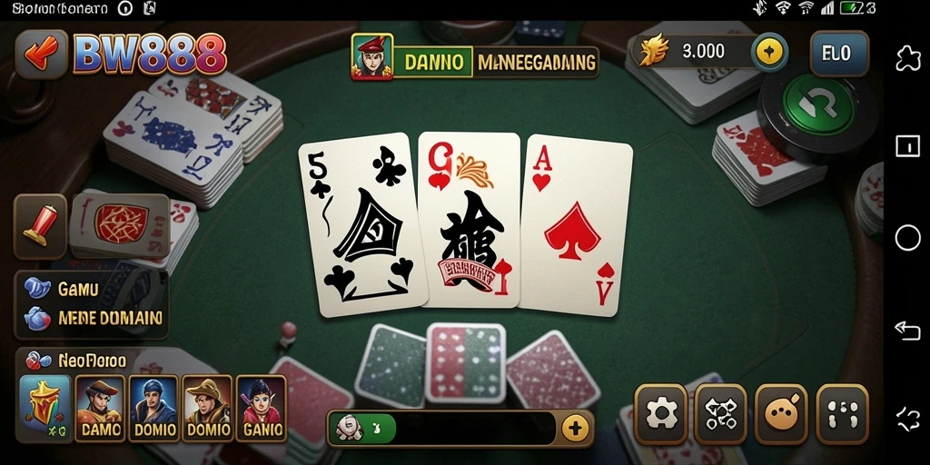 Gameplay BW888 yang mendebarkan dan penuh strategi dalam permainan domino.