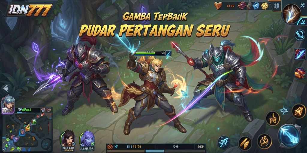 Screenshot gameplay IDN777 yang menampilkan pertarungan tim seru.