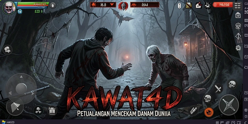 Tampilan mencekam dalam gameplay KAWAT4D yang menegangkan.