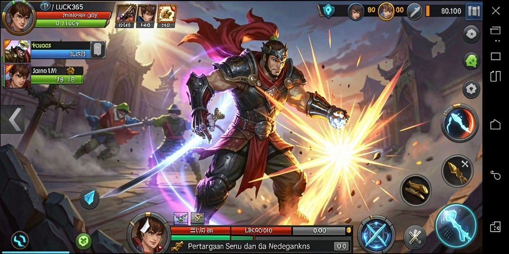 Tampilan gameplay pertarungan seru di LUCK365.