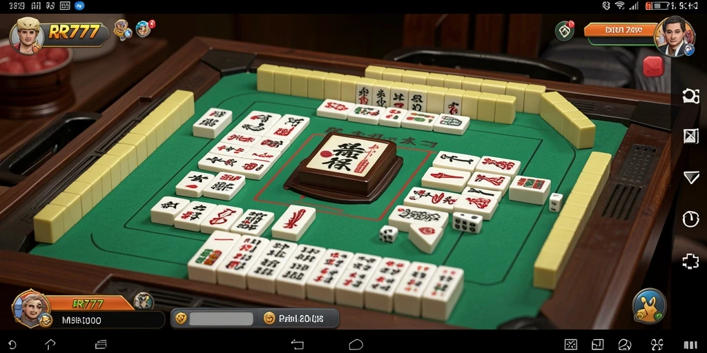 Screenshot utama RR777 menunjukkan gameplay Mahjong yang seru.