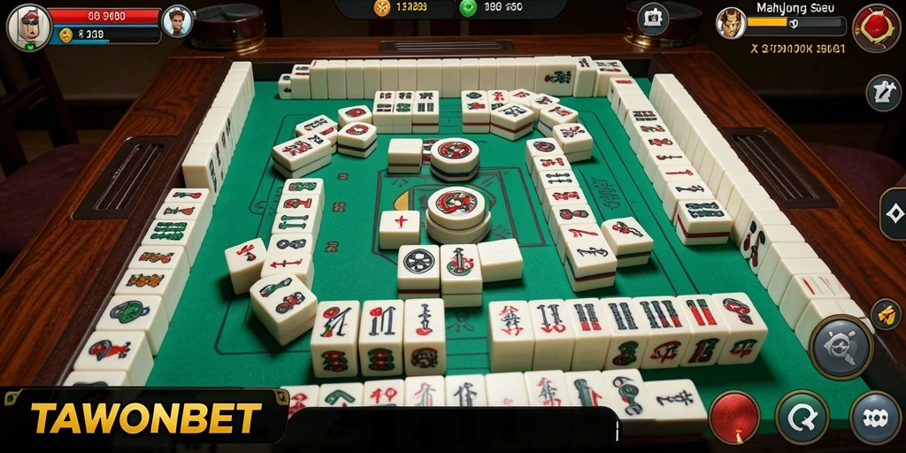 Screenshot TAWONBET menampilkan aksi seru dalam permainan Mahjong.
