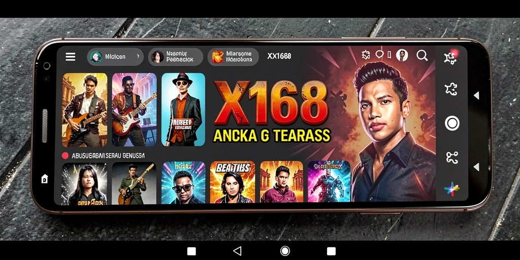 Tampilan gameplay X168 yang menampilkan interaksi dan fitur musik.